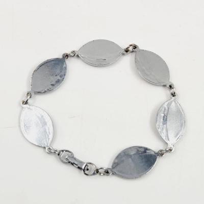 IRIDESCENT FOOTBALL SILVERTONED BRACELET