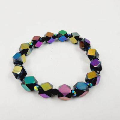 DARK IRIDESCENT COOL STRETCHY BRACELET