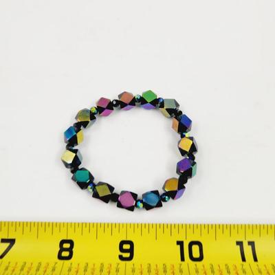 DARK IRIDESCENT COOL STRETCHY BRACELET