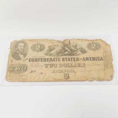 CONFEDERATE STATES OF AMERICA $2 BILL