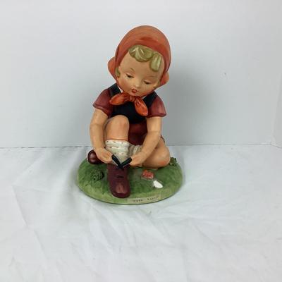 Lot # 1010 Small Vintage Wooden Wagon & Vintage Porcelain Girl by Designed by Erich Stauffer