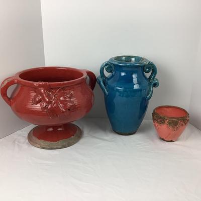 Lot # 1041 Three Pottery Vases