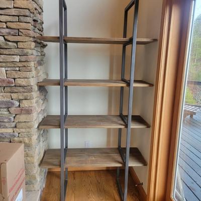 Matching Pair of Industrial Style Shelving Units (LR-DW)