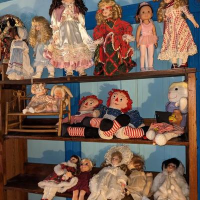 Lot of Dolls, Antique Monkey Puppet