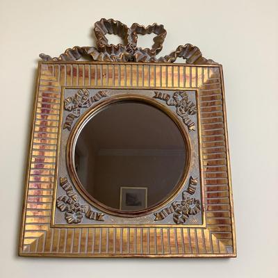 1178 Patricia Buckley Moss Signed and Artwork with Gold Bow Mirror