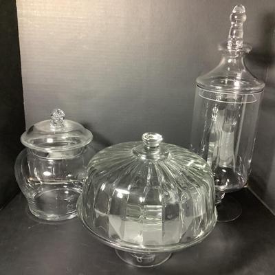 1025 Apothecary Jar Lot and Cake Server