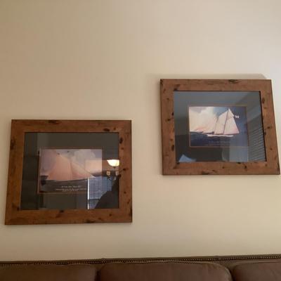 1190 Pair of Framed Sailing Boat Prints