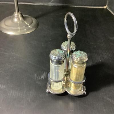 1027 Tiered Glass Server Salt & Pepper Shakers