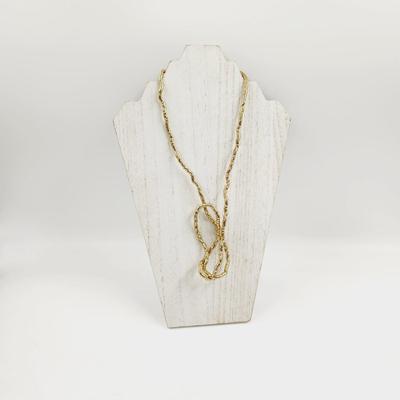BEAUTIFUL GOLD TONED TWISTED STATEMENT NECKLACE