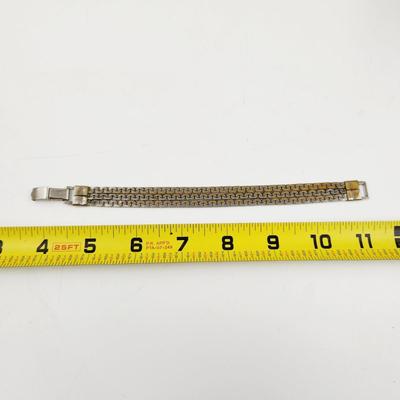 VINTAGE LISNER SILVER TONED 3 LAYER CHAIN BRACELET