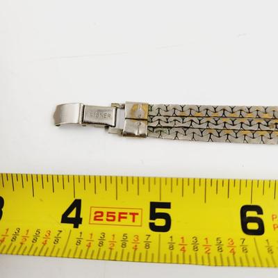 VINTAGE LISNER SILVER TONED 3 LAYER CHAIN BRACELET
