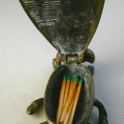 Vintage Brass Figural Fly Match Holder