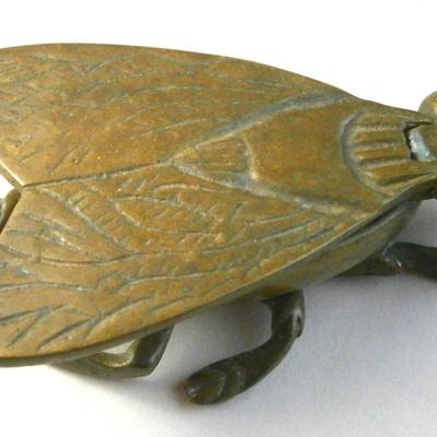 Vintage Brass Figural Fly Match Holder