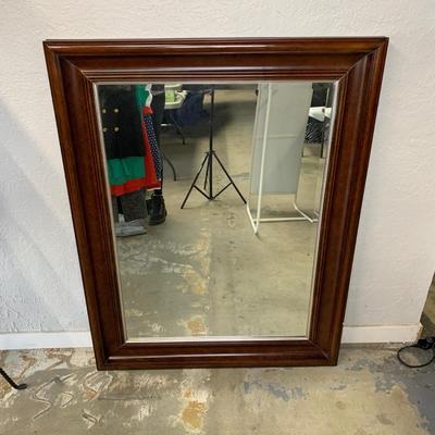 #2 Wood Framed Mirror Cameo Cross Hatch 3'2