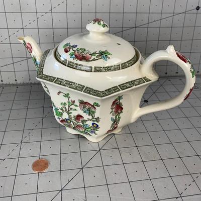 #6 Vintage Sadler England Indian Tree Ceramic Tea Pot With Lid