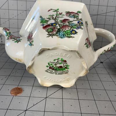 #6 Vintage Sadler England Indian Tree Ceramic Tea Pot With Lid