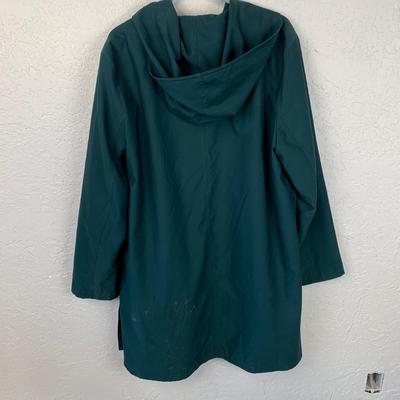 #162 Kristen Blake Green Raincoat Size Large