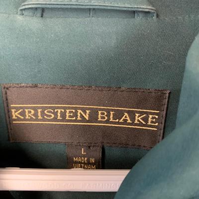 #162 Kristen Blake Green Raincoat Size Large