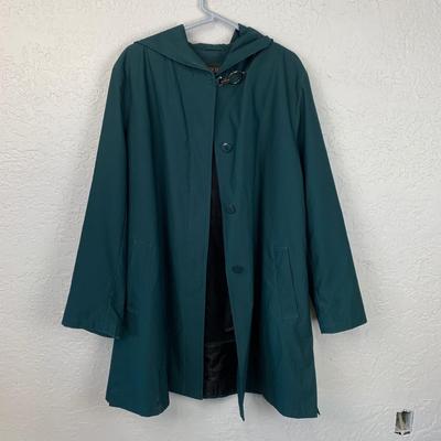 #162 Kristen Blake Green Raincoat Size Large