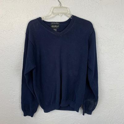#183 Eddie Bauer  Large Blue Sweater Pima Cotton