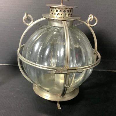 1032 Nautical Metal and Glass Candle Holder