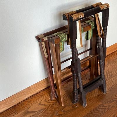 Three Wood/Embroidered Luggage Racks (LR-RG)