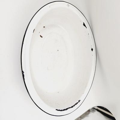 ANTIQUE ENAMEL OVAL BASIN