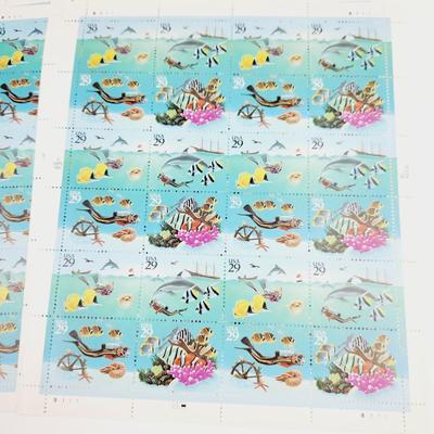 8 SHEETS - USPS STAMP COLLECTABLE - THE SEA