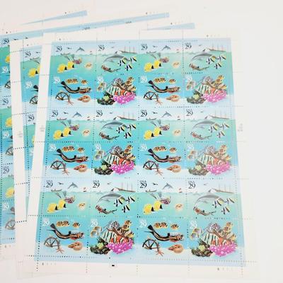 8 SHEETS - USPS STAMP COLLECTABLE - THE SEA