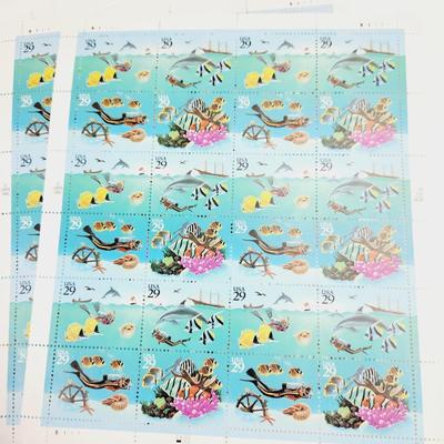 8 SHEETS - USPS STAMP COLLECTABLE - THE SEA