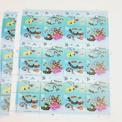 8 SHEETS - USPS STAMP COLLECTABLE - THE SEA