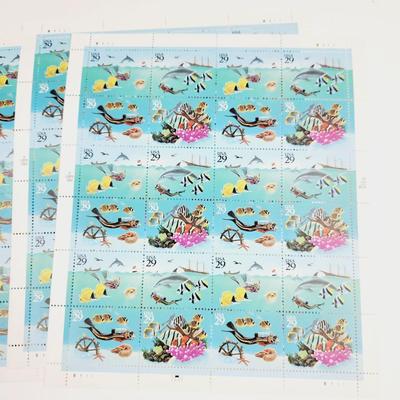 8 SHEETS - USPS STAMP COLLECTABLE - THE SEA