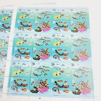 8 SHEETS - USPS STAMP COLLECTABLE - THE SEA