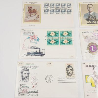 1988, 1957, 1981, (3) 1967 1st DAY ISSUE STAMPS 6 PCS