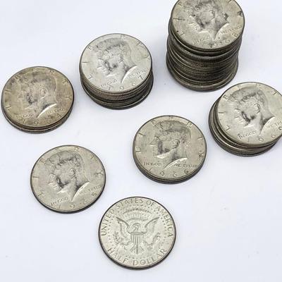 COINS ~ 1922 Peace Dollar & Kennedy Half Dollar ~ 1964 to 1968 ~ Thirty-One (31) Total * Read Details