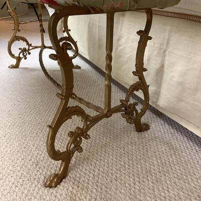 1219 Antique Wrought Iron Kidney Shaped Bench