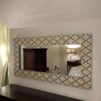 1222 Large 5â€™ Tiled Cream and Grey Wall Mirror
