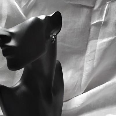 Gorgeous Garnet and White Sapphire Sterling Silver Earrings
