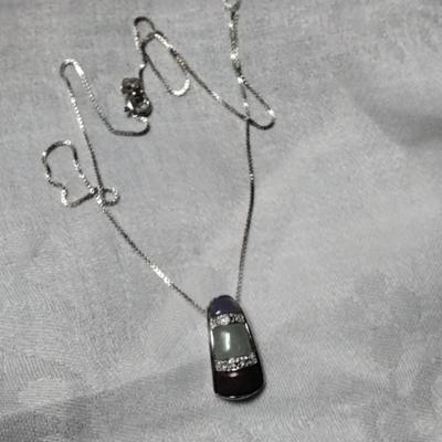 Ross Simons Lavender Jade, Jade and Red Jade With Diamond 18" 925 Necklace