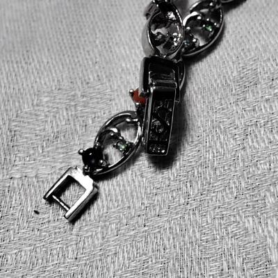 Rubies,Emeralds, Sapphires, Aquamarine 925 7" Bracelet