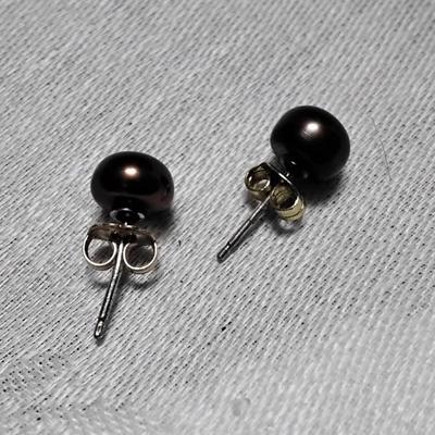 7 mm Bronze Pearl Earrings