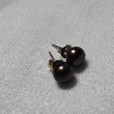7 mm Bronze Pearl Earrings