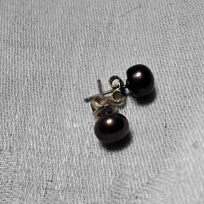 7 mm Bronze Pearl Earrings