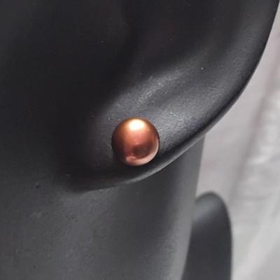 7 mm Bronze Pearl Earrings