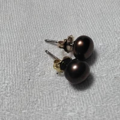 7 mm Bronze Pearl Earrings