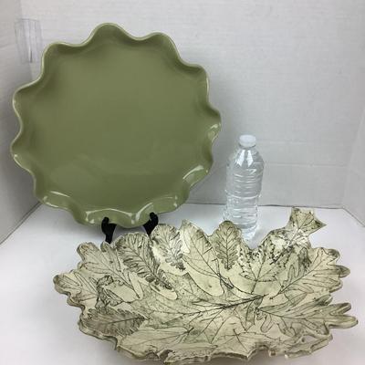 1068 Artisan Made Leaf Bowl & Tray