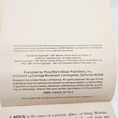 1981 THE INCREDIBLE HULK MAD LIBS - SEE DESCRIPTION