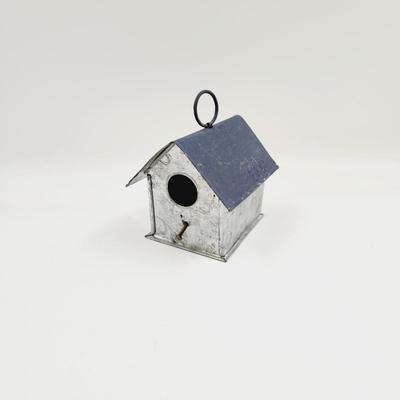 SMALL METAL DECORATIVE BIRD HOUSE