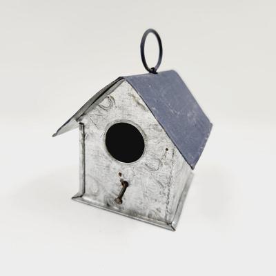 SMALL METAL DECORATIVE BIRD HOUSE