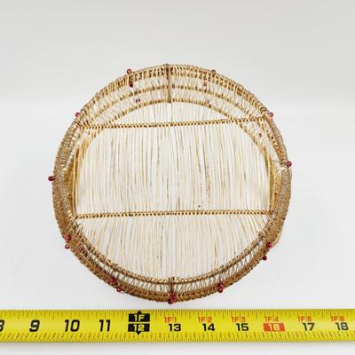 VINTAGE RATTAN TIGHT WOVEN BASKET